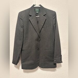 Lauren Ralph Lauren Petite Womens Pinstripes Blazer Suit Jacket Size 8P